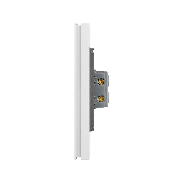 Placa Con 1 Apagador De Escalera 3 Módulos Lucek Flat plateado