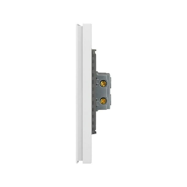 Placa Con 1 Apagador De Escalera 3 Módulos Lucek Flat plateado