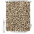 thumbnail image 2 of Leopard Waterproof Fabric Shower Curtain, Rustic Brown Animals Art Modern Waterproof Fabric Shower Curtain for Bathroom Curtains Bathtubs Hotel Washable Shower Curtains with 12 Hooks Long 72x78in, 2 of 8