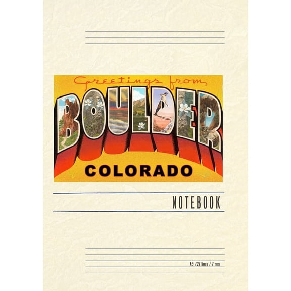 Vintage Lined Notebook Greetings from Boulder, Colorado (Paperback)