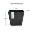 thumbnail image 2 of Ecopots Rotterdam Durable Modern Square Indoor/Outdoor Recycled Based Composite Flower Planter, Dark Grey, 8", 2 of 4