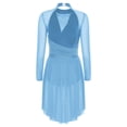 thumbnail image 4 of Aislor Womens Contemporary Lyrical Dance Long Sleeve Rhinestone Backless Ballet Dancewear Leotard Dress Dusty Blue XXL, 4 of 7