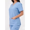thumbnail image 6 of DoDo V-Neck Short Sleeve Light Blue Scrub Tops Women's 2XL, 6 of 7