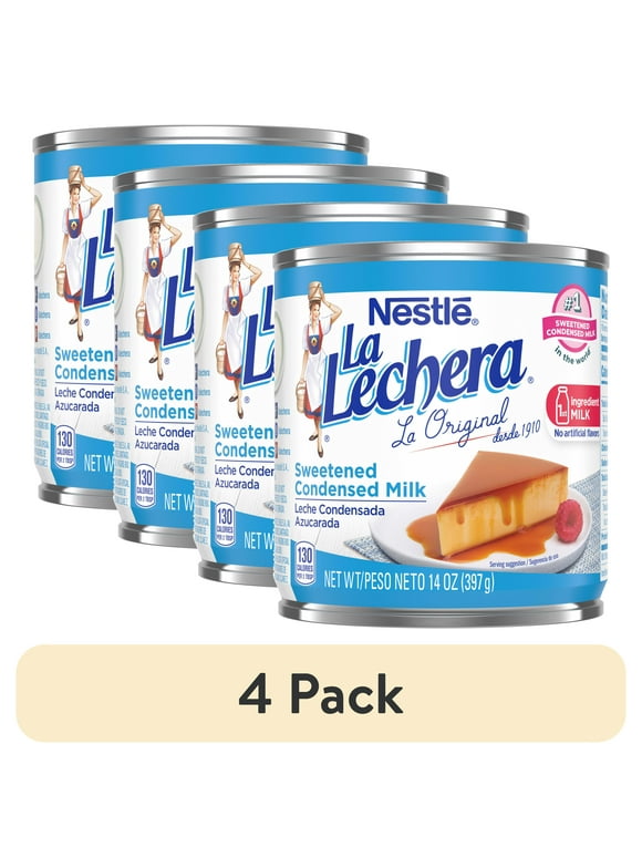 (4 pack) Nestle La Lechera Sweetened Condensed Milk, Good Source of Calcium,14 oz