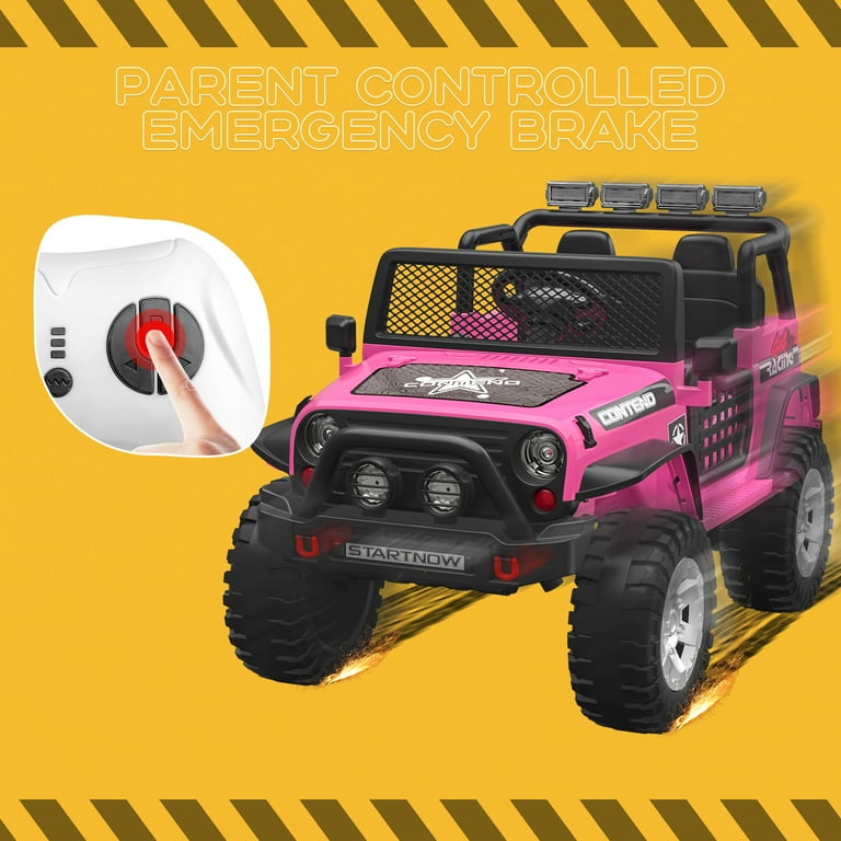 2 seater ride on car with parental remote control pink