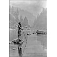 thumbnail image 1 of 24"x36" Gallery Poster, hupa indian fishing smoky day at the Sugar Bowl--Hupa, c. 1923. Hupa man with spear, 1 of 1
