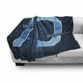 thumbnail image 3 of 70th Birthday Soft Flannel Fleece Throw Blanket, Stars Space Theme with Geometrical Design 70 Years Old Party, Cozy Plush for Indoor and Outdoor Use, 50" x 70", Dark Blue and Sky Blue, by Ambesonne, 3 of 6