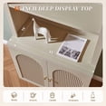 thumbnail image 3 of Aitjunz 77.6" Tall Pantry Cabinet, Kitchen Pantry Storage Cabinet with Adjustable Shelves, Open Storage and 2 Fluted Doors, Freestanding Kitchen Cabinet for Dining Room, Cream, 3 of 8