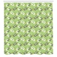 thumbnail image 3 of Bunny Shower Curtain, Bunnies Eating Carrots Animal Lovers Pattern Composition, Fabric Bathroom Set with Hooks, 69W X 84L Inches Extra Long, Green Dimgray, by Ambesonne, 3 of 3