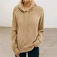 thumbnail image 2 of Fesfesfes Women Hooded Loose Solid Color Long Sleeve Hooded Cute Plus Fleece Jacket Plus Size $10, 2 of 3
