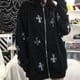 thumbnail image 1 of Hip Hop Joggers sudadera moda coreana Punk Sport Coat Pullover Rhinestone gótico manga larga Zip Hoodie Y2k chaqueta hombres Tan Jianjun  unisex, 1 of 2