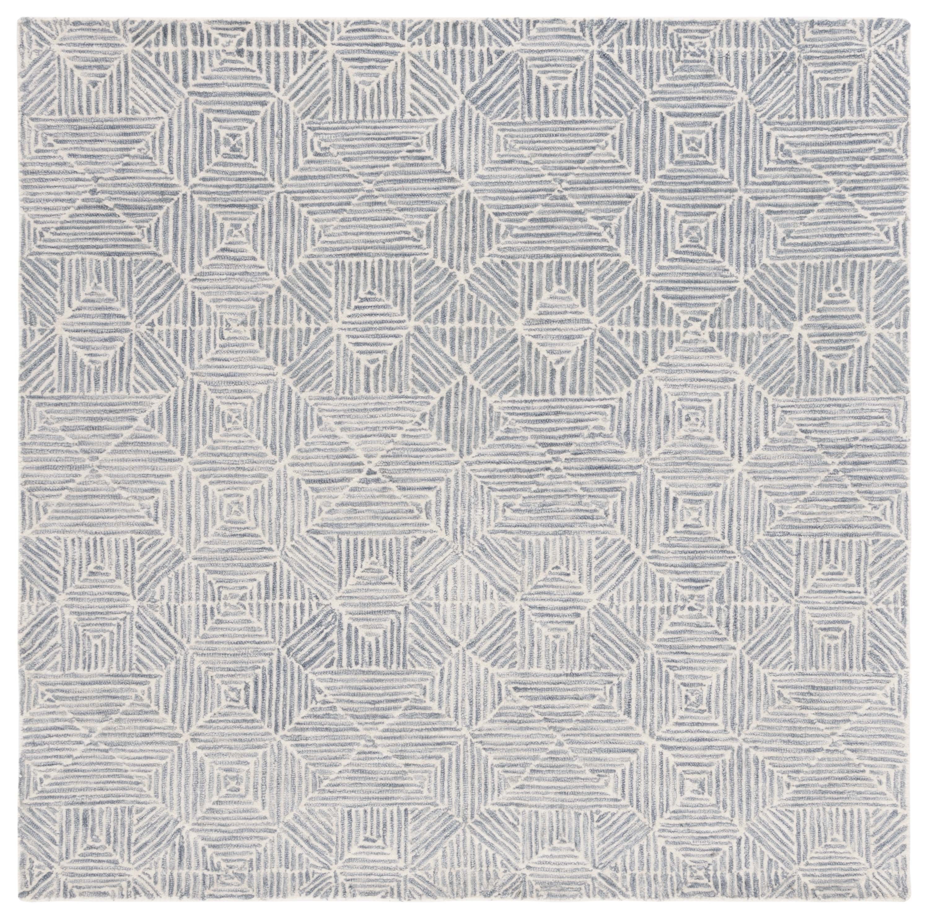 SAFAVIEH Abstract Brock Geometric Area Rug, Gray/Ivory, 6' x 6' Square
