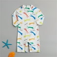 thumbnail image 4 of SGFCWSX Boys Swimsuit One Piece Cute Print Long Sleeve Rash Guard Knee Length Bathing Suit for Kids Beach Pool Swim Lessons White Size 0 Months, 4 of 7