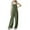 Army Green-01, variant on Women's Casual Jumpsuits Ribbed Front Pocket Loose Overalls One Piece Sleeveless Wide Leg Long Pant Rompers