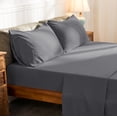 thumbnail image 6 of Subrtex 4-Piece Basic Bed Sheets Set, Deep Pocket Bedding Essentials for Home Bedroom, Hotel, Travel and Hospital (California King, Gray), 6 of 9