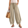 thumbnail image 3 of MLCDZ Lace Wide Leg Pants for Women Elastic Waist Drawstring Summer Lightweight Breathable Casual Pants Home Indoor Activities Trousers with Pockets, 3 of 8