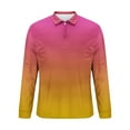 thumbnail image 5 of ZCFZJW Mens Casual Tie Dye Quarter Zip Polo Sweater Business Office Work Slim Big and Tall Regular Fit Casual Long Sleeve Stretch Lightweight Shirt Tops Yellow XXXXXL, 5 of 5