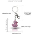 thumbnail image 2 of Pink Rubber Duck Keychain Bling Bag Charm Happy Rubber Ducky Rhinestone Crystal Keyring Purse Charm…, 2 of 4