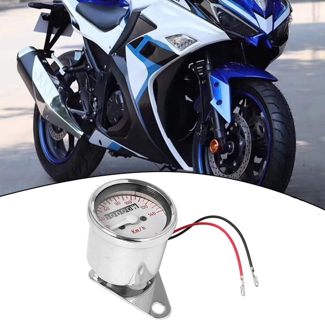 BTOER Motorcycle Speedometer Odometer Dual Backlit Bike Cafe Meters Instruments