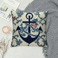 thumbnail image 2 of COMIO  Sailing Nautical Anchor Decorative Pillow Case Navy Blue Throw Pillow Cushion Covers Lumbar Pillowcase Compass Grid Couch Pillow Case (Anchor), 2 of 5