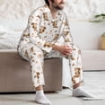thumbnail image 7 of Naloa Fall Squirrel Men’s Pajamas Set - Long Sleeve Button Down Sleep Shirt and Pajama Bottoms Sleepwear Set-Large, 7 of 7