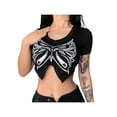 thumbnail image 1 of SAYOO, blusas cortas con estampado de mariposas de verano para mujeres adolescentes, camisa con estampado gráfico, blusa Vintage sin mangas ajustada, Tops SAYOO Moda, 1 of 9