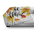 thumbnail image 3 of Saying Soft Flannel Fleece Throw Blanket, Falling Tree Leaves Autumn Season Theme Eat Drink Be Thankful, Cozy Plush for Indoor and Outdoor Use, 70" x 90", Burnt Orange Orange, by Ambesonne, 3 of 6