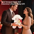 thumbnail image 6 of Valentine Plush Lamb Stuffed Animal 10 Inch Red Plush Flower Bouquet Valentine Gift for Girlfriend Valentine Day Stuffed Animal, 6 of 6