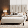thumbnail image 3 of Bed Frame with Adjustable Headboard, Platform Bed Frame with Linen Upholstered, Wooden Slats Support, Noise Free, No Box Spring Needed, 3 of 5