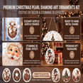 thumbnail image 3 of Diamond painting kit,Christmas ornament kit,DIY suncatcher kit,Christmas Pearl Diamond Art Hanging Ornament Kit Pearl Bead Painting with Chain for Tree Window Home Decor 5 Designs, 3 of 10