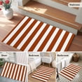 thumbnail image 6 of Burnt Orange Stripe Large Area Rugs for Bedroom Living Room, Soft Non Slip Carpet Bedside Rug, Farmhouse Striped Abstract Art Rectangular Floor Cover Kitchen Accent Rug 2'x3' for Dining Room/Office, 6 of 9