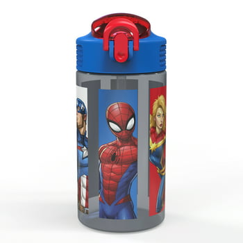 Zak Designs Marvel Comics 16 Ounce Reusable Plastic Water Bottle, The Avengers