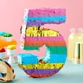 thumbnail image 2 of Small Rainbow Pinata Number 5 for Kids Birthday Party (11.6 x 16.5 x 3 In), 2 of 8