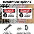 thumbnail image 3 of (2 Pack) Fall Protection Required OSHA Danger Sign 14 Inch X 10 Inch Plastic Sign, Weather Resistant, UV Protected for Workplace, Business, and Construction Site, Made in the USA, 3 of 8
