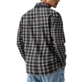 thumbnail image 7 of Mens Long Sleeve Plaid Shirt Button Down Casual Flannel Checkered Top for Work Out Fall Winter Fashion Comfortable Fit Black 2XL, 7 of 7