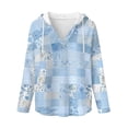 thumbnail image 5 of DISNIMO Floral Printed Shirts for Women Trendy Long Sleeve Hoodies V Neck Sweatshirts Waffle Tunics Top for Fall Winter, S, 5 of 7
