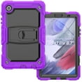 thumbnail image 2 of ELEHOLD for Samsung Tab A7 10.4 inch 2020 SM-T500 Ragged Case, Soft Silicone Hard PC Shoulder Strap Built-Kickstand Anti-Drop Shockproof Heavy Duty Protective Cover Case,Purple, 2 of 9
