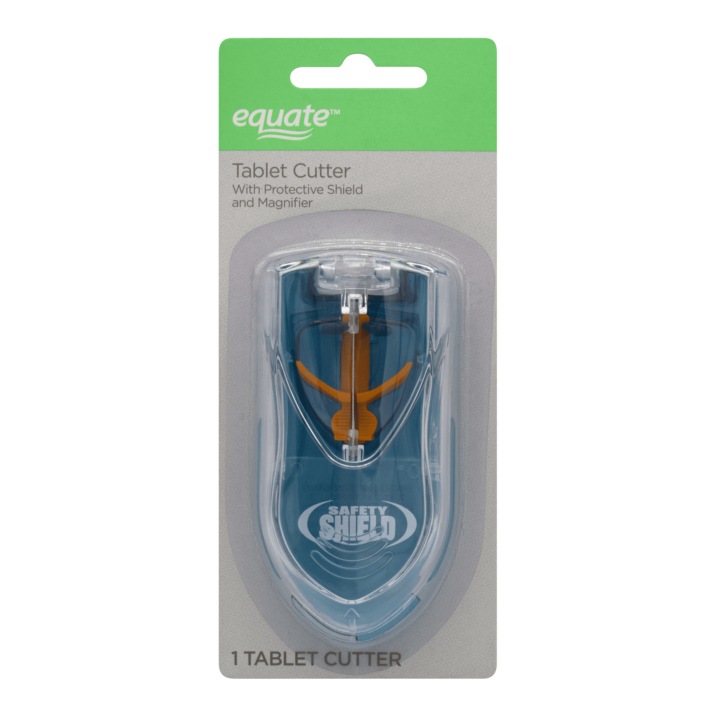 (2 pack) Equate Pill Cutter with Safety Shield & Magnifier – Plastic Medication Splitter