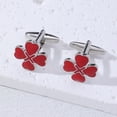 thumbnail image 2 of Gemelos Premi en forma de corazón con forma de trébol de cuatro hojas para hombre, 2 of 2