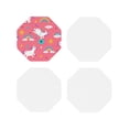 thumbnail image 2 of Kll Octagon Drink Coasters Set Of 4,Pu Leather Absorbent Coasters Set Decorative Coffee Cup Coasters Housewarming Gift For Home Decor-Yoga Unicorn, 2 of 9