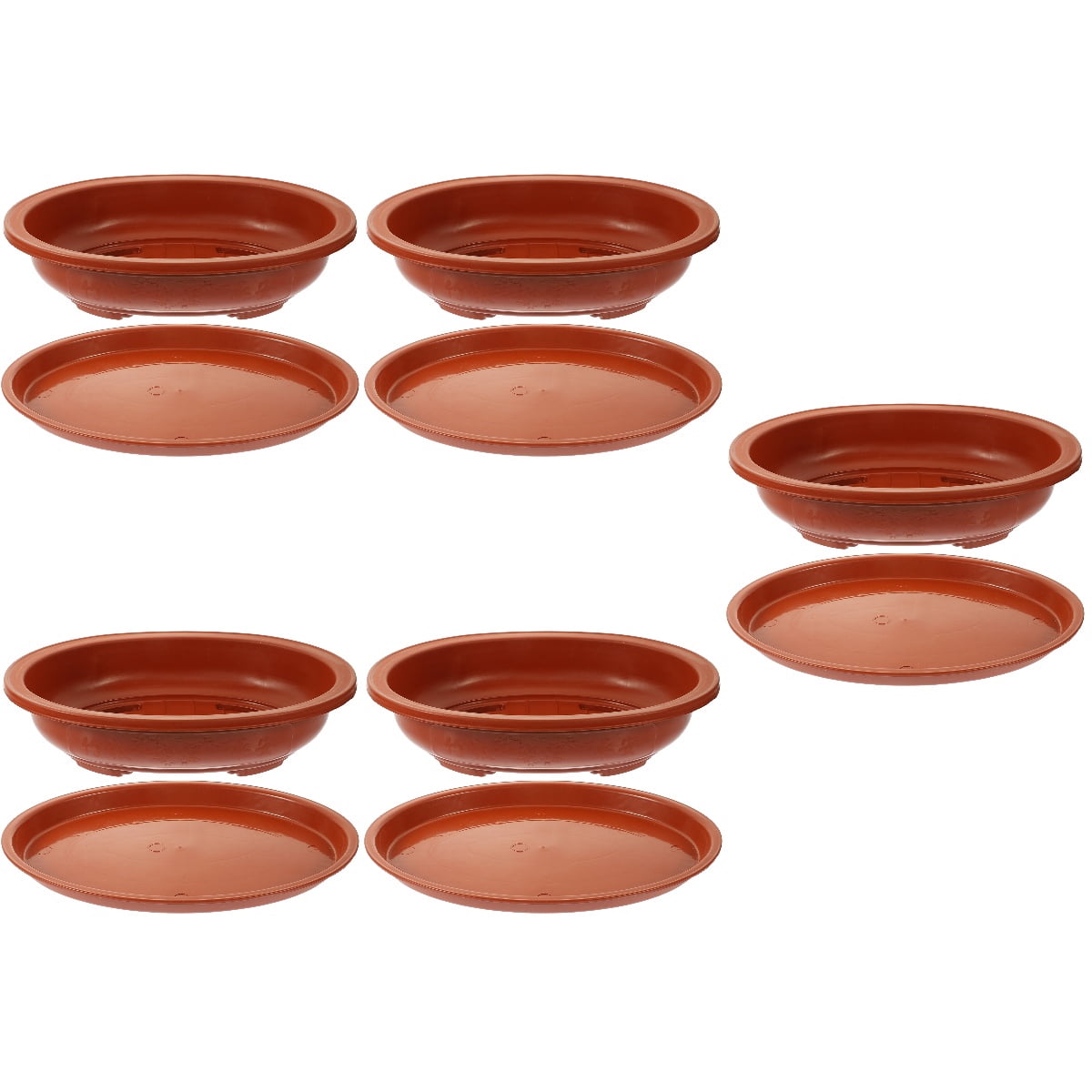 BERTDOMD 5 Sets Garden Plastic Planter Large-capacity Household Bonsai Pot Oval Gardening Bonsai Container