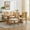 Beige, variant on Set of 4 Solid Wood Rattan-Back Dining Chair, French Country Kitchen Dining Room with Linen Cushion, Perfect for Rustic/Natural Style Accent Dining Room