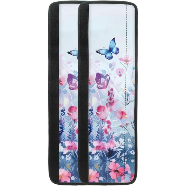 NETILGEN Butterfly Floral Pink Fridge Door Handle Covers Set of 2, Keep Away Fingertips Dust Food Stains for Microwave Oven, Suitable for Home Kitchen Appliance Decoration Gift for Women