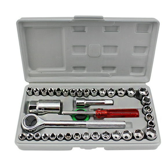 Deals of The Day Clearance! Car Repair Tool Socket Set Wrench Combination HandTool 40pc (40pc Including Box)