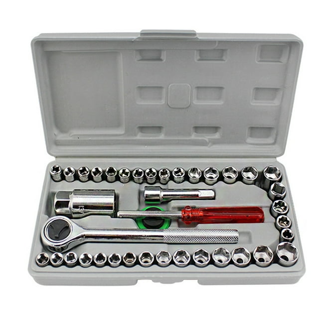 Deals of The Day Clearance! Car Repair Tool Socket Set Wrench Combination HandTool 40pc (40pc Including Box)
