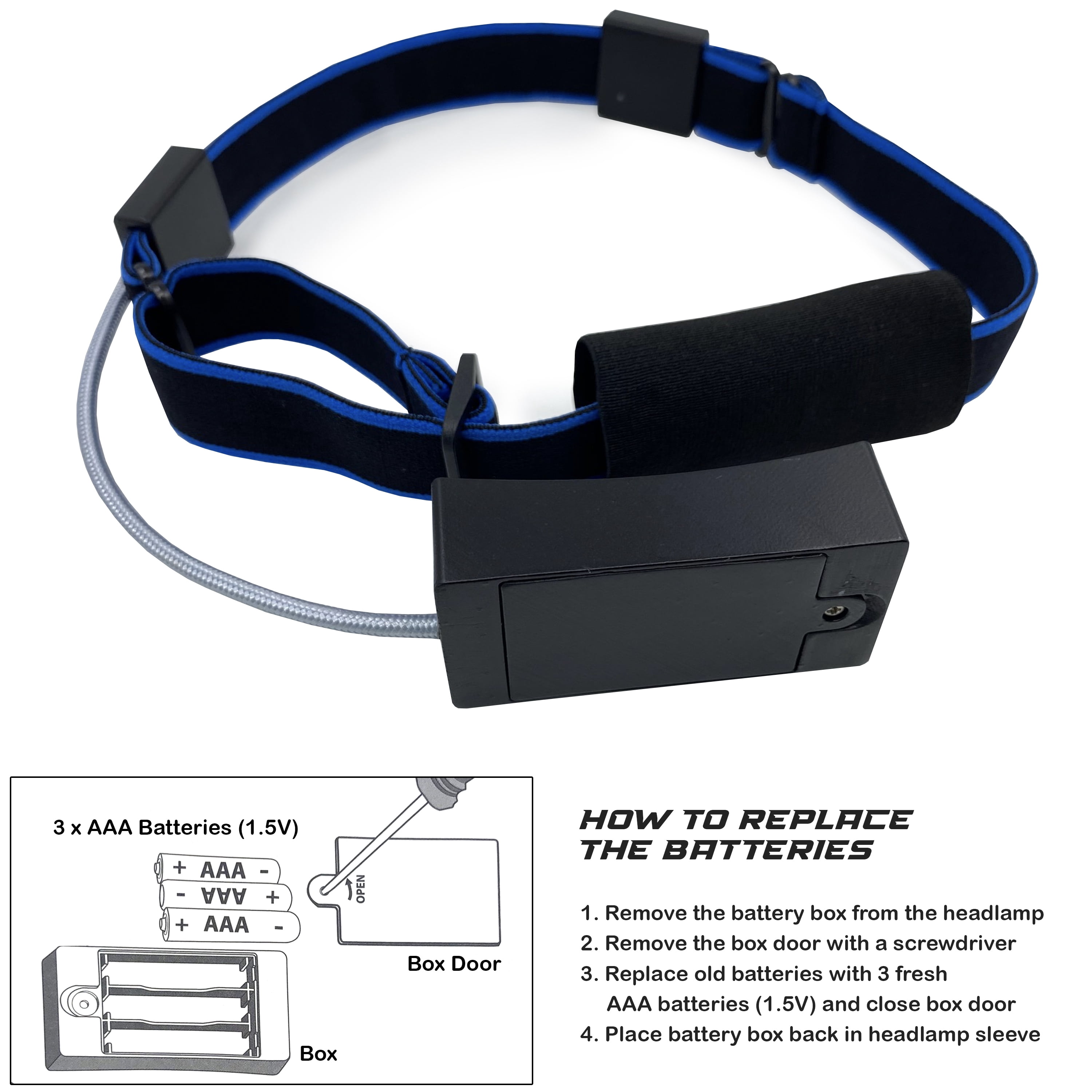Athletic Works Adjustable LED 160 Lumens Headlamp 210 Degree Illumination, AAA Batteries, 0.2 lb