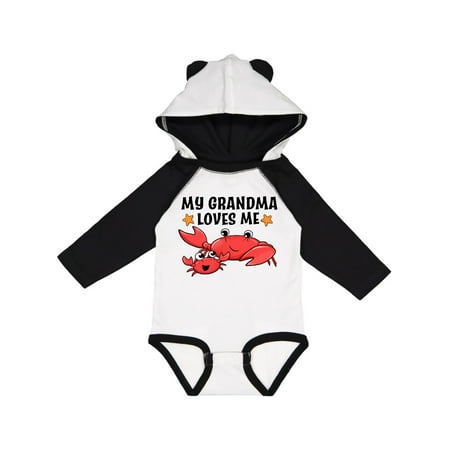 

Inktastic My Grandma Loves Me- cute crab family Gift Baby Boy or Baby Girl Long Sleeve Bodysuit