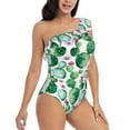 thumbnail image 3 of Easygdp Cactus Plants Women's One Shoulder Ruffle Monokini Bathing Suits with Removable Chest Pad, Quick Drying - Small, 3 of 8