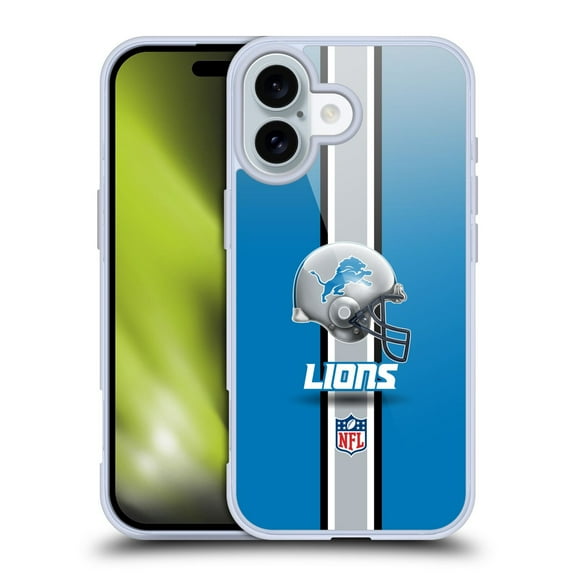 Head Case Designs NFL Detroit Lions Logo Helmet Soft Gel Case for Apple iPhone 16