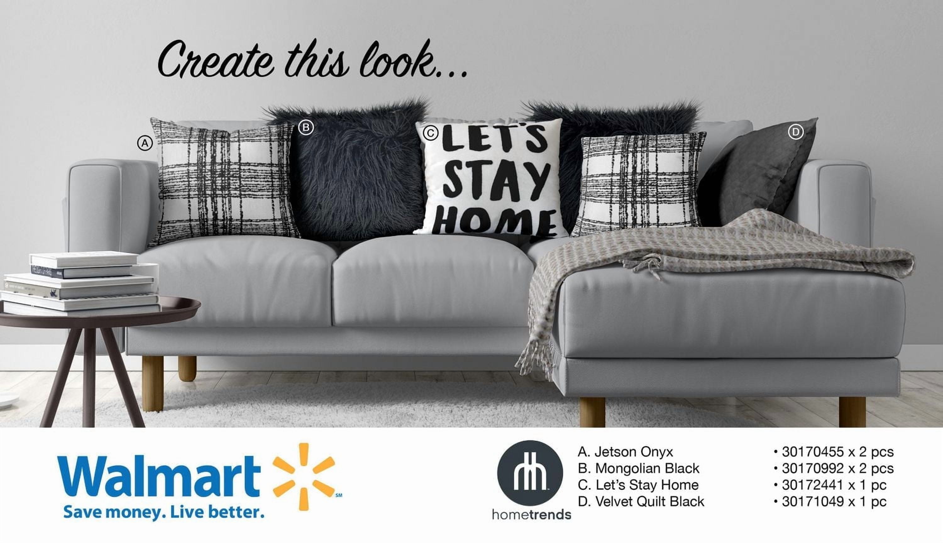 hometrends Quilted Velvet Decorative Pillow